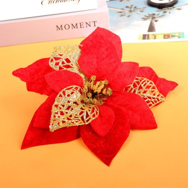 

obkwn new high-end pink flower christmas flowers flowers exquisite gold christmas decorations golden silver onion golden onion hollow flanne