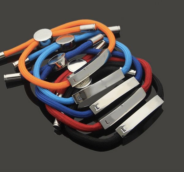 

new lovers bracelets colorful identifications letter adjustable jewelry america and europe pop for hand rope gift, Black