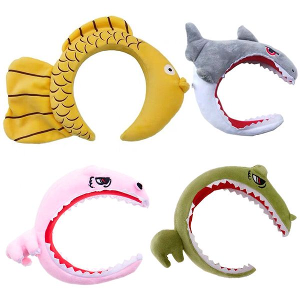

fashion cartoon plush hair band hairpin female goldfish hairpin web celebrity face bundle hair headband, Silver