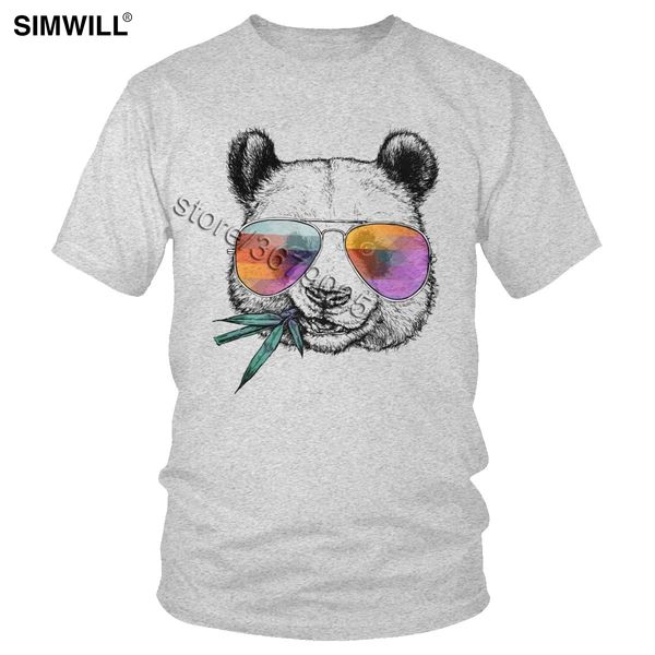 

sport cool panda with sunglasses t shirt men cotton cute kawaii animal t-shirt short sleeves summer tshirt unique slim fit tee gift