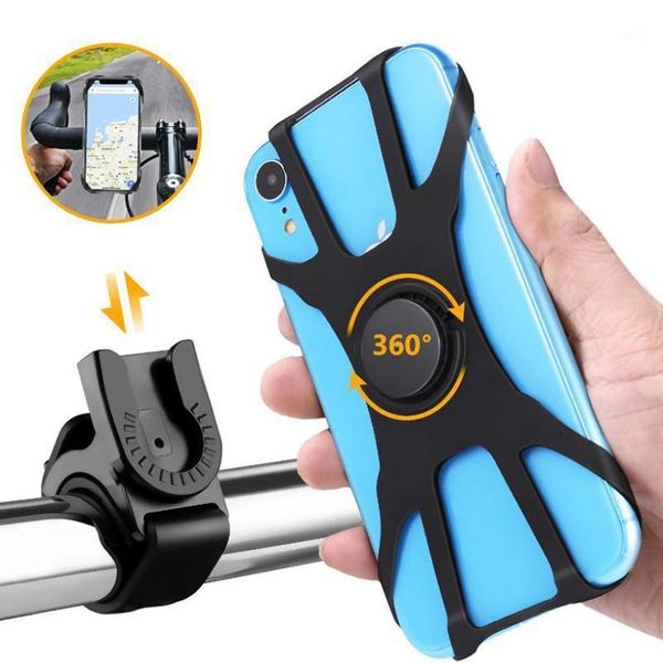 

cell phone mounts & holders universal removable silicone bicycle holder for se 2 11 pro max 7 8 plus x xs gps motorcycle bike mount band hol