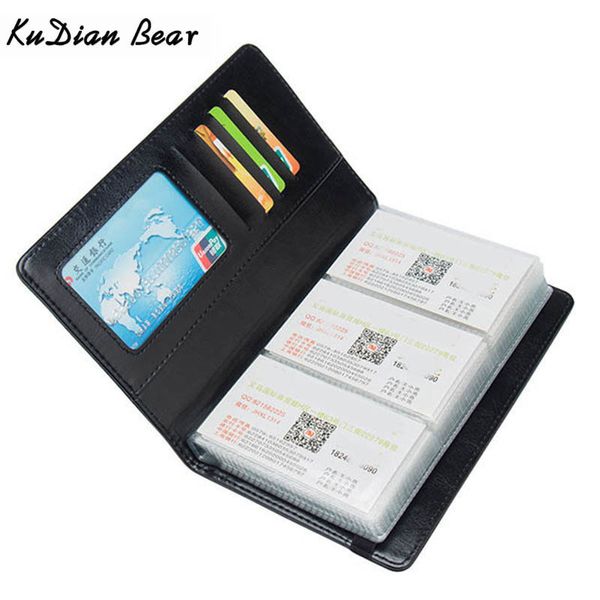 

kudian bear 120 cards business card holder wallet women credit card case men card organizer large porte tarjetas bih098 pm49 lj200907, Brown;gray