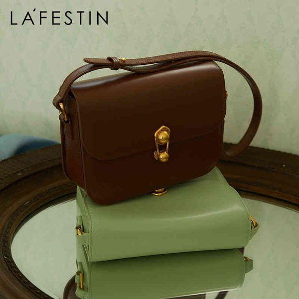 

la festin women brand 2021 new fashion popular underarm shoulder cross-body small square tote bags niche designer split leather