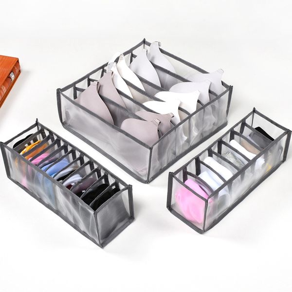 

household bra storage boxes underwear clothes organizer drawer nylon divider closet organizer folding ties socks shorts organizer vt1783