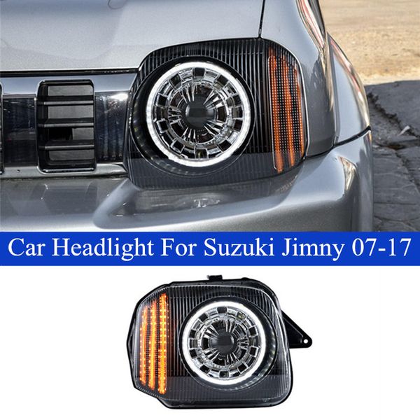 Conjunto de luz de cabeça LED para Suzuki Jimny 2007-2017 DRL alta feixe dinâmico sinal de sinal de sinalização automática