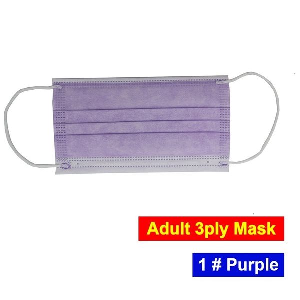 

factroy wholesale disposable 3ply ply face colorful 3 layers flat mask 1 uz28a