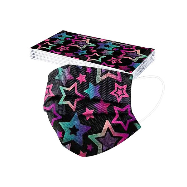 

высококачественные 10шт рождество маска для взрослых printed праздничное украшение для лица mascarillas 3ply фильтры одноразовые маски masqu, Black