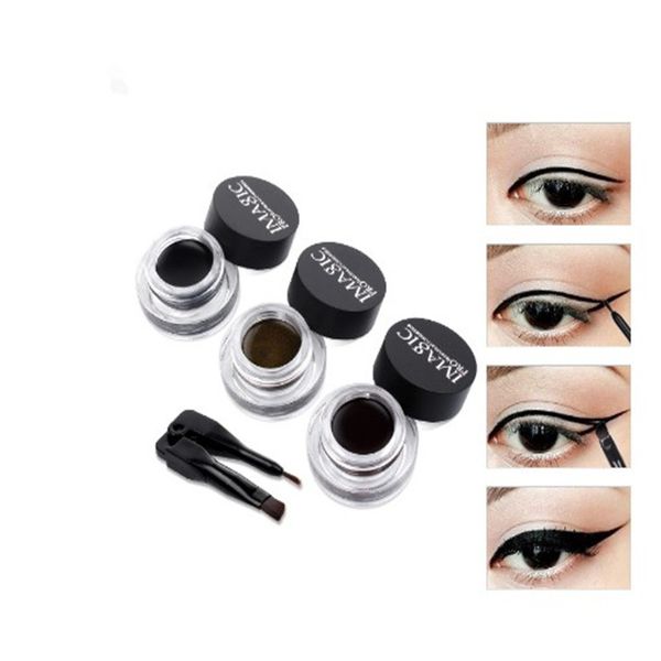 

eyeliner imagic brand black waterproof gel makeup cosmetic eye liner with brush 24 hours long-lasting for women