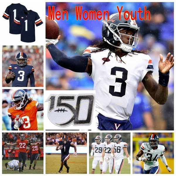 

custom uva virginia cavaliers college football jersey 29 joey blount 3 bryce perkins 31 chris sharp 33 zane zandier men women youth stitched, Black