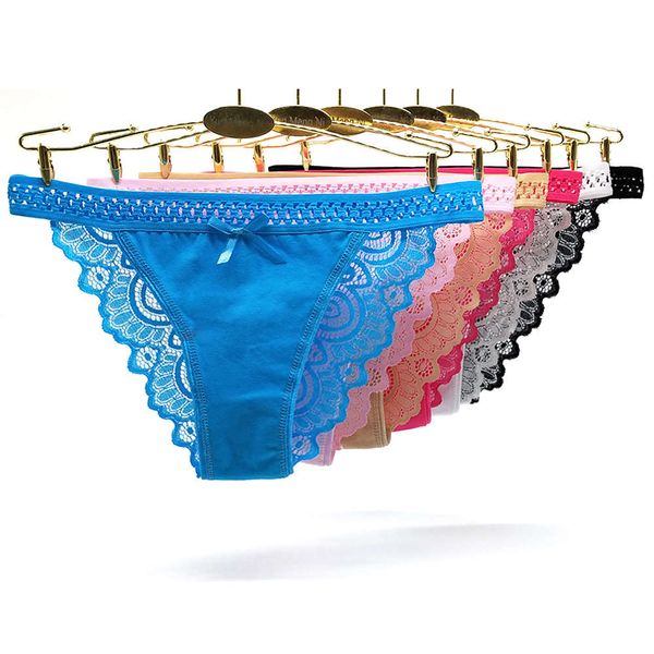 

lace perspective briefs hollow out solid color women's underwear cotton, Black;white