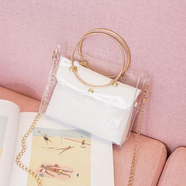 

tote bag women clear bucket bag clear pvc jelly small shoulder female chain crossbody crossbody bags 2020 luxury