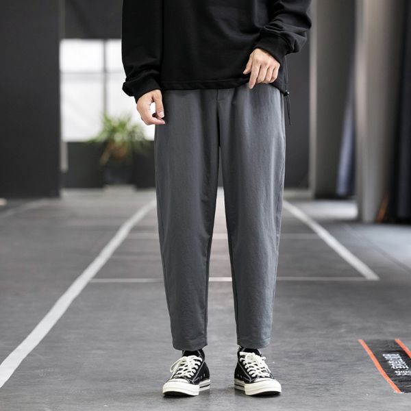 

plump and handsome men's capris casual sports straight casual simple and versatile loose pants korean version of handsome student sport, Blue