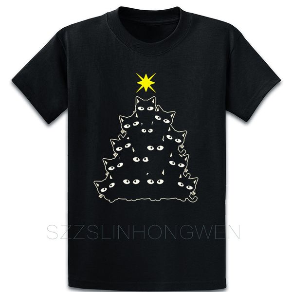 

рождество cat tree black kitty black cat star chri trend строительство 5xl печать лето оригинал graphic спорт толстовка толстовка футболка