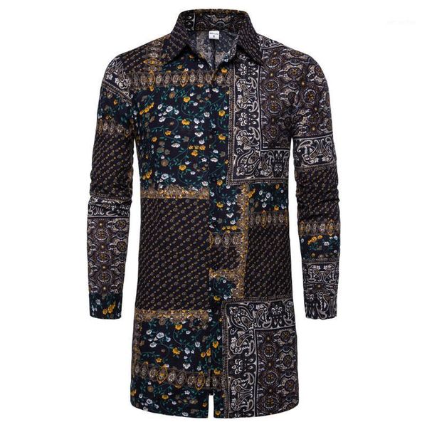 

mens jackets mens autumn loose fashion casual daily printed long sleeve shirt blouse male outerwear jaqueta masculina1, Black;brown