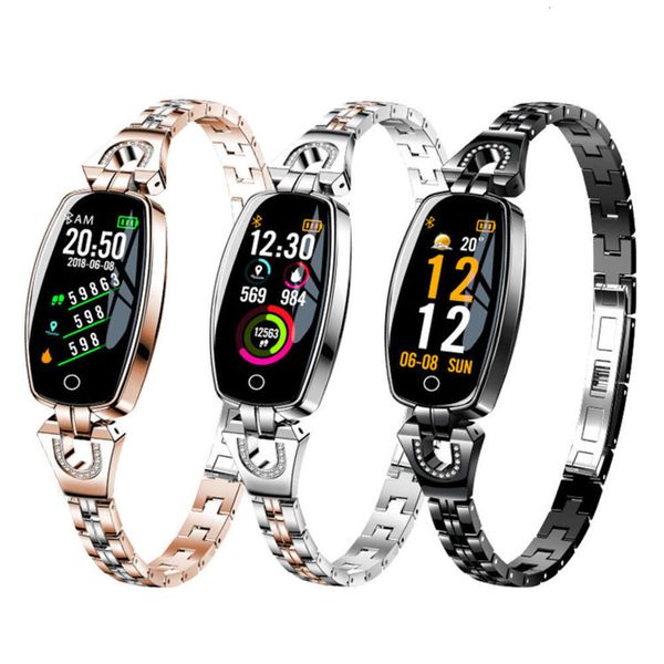 

h8 female color screen smart bracelet weather report waterproof heart rate blood prsure movement detection watchbgt