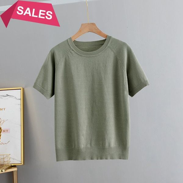 

2021 new solid women t-shirt short sleeve korean style slim basic cotton tshirt womens clothing spring summer t shirt femme qe5l, White