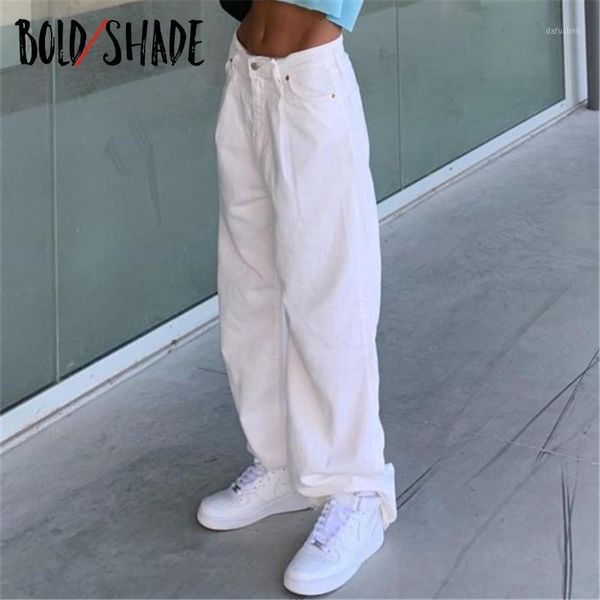 

bold shade white inde casual jeans teenager high waist women long trousers streetwear autumn winter y2k new straight jeans 20201, Blue