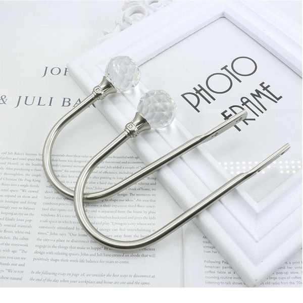

2pcs/set curtain clamp u-shaped curtain wall hook crystal metal home curtain accessories hook holder decorati bbymqs