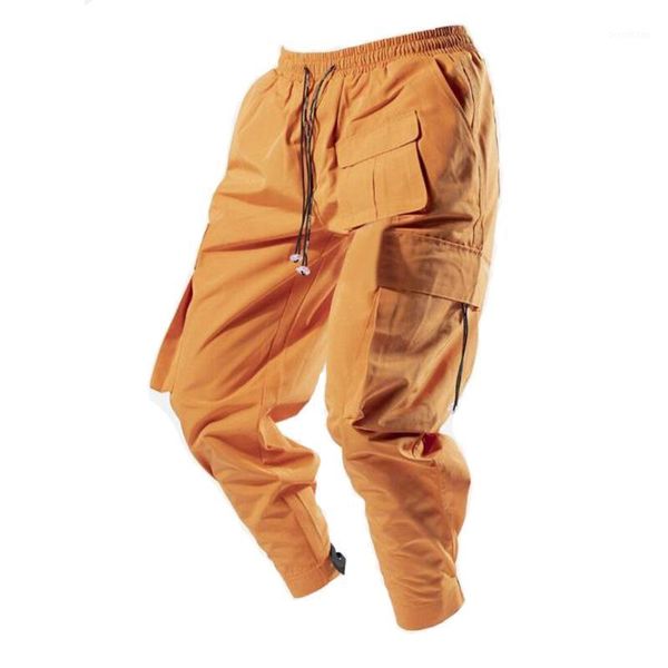 

2021 spring and autumn men's trendy brand high-quality cotton multi-pocket loose outdoor jogging fashion casual motorcycle pants1, Black