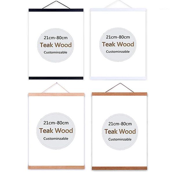 

frames wooden poster hanger po magnetic frame four colors diy picture canvas print hanging wall art home decor 21-60cm1