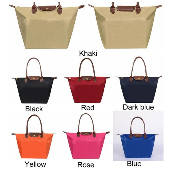 

7 colors large capacity portable shoulder oxford dumpling handbag shopping tote bags handle candy color hobos storage bag dh0547 t03