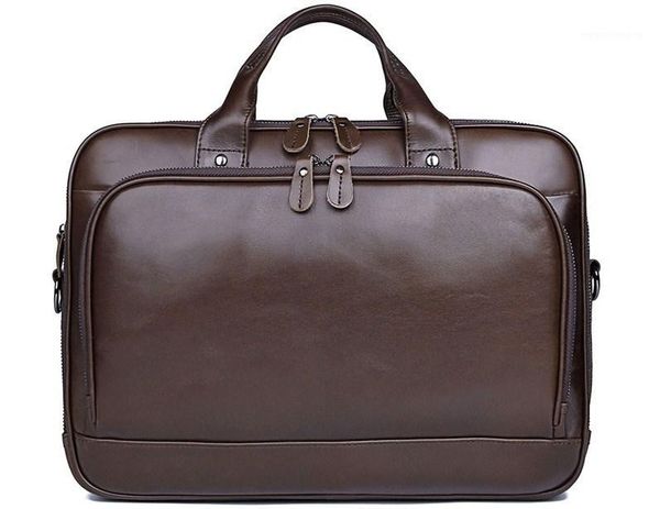 

14inch cow skin office business men handbag lapbriefcase