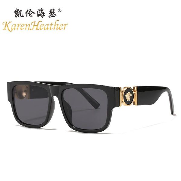 

new fashion head sunglasses 8173 european and american square frame sunglasses for men and women cross-border retro, White;black