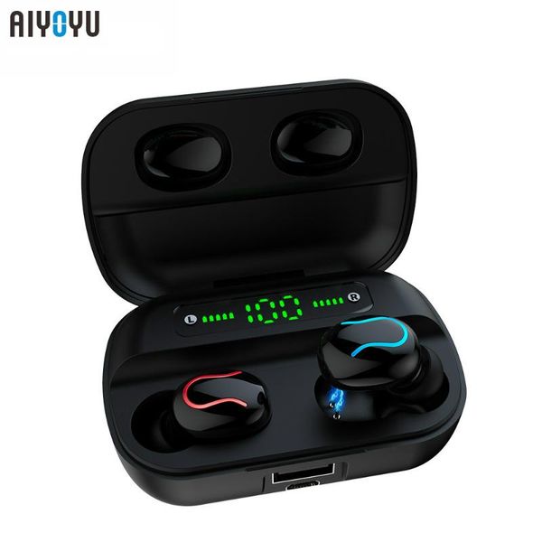 

q82 led wireless bluetooth 5.0 earphones tws handmusic stereo headsets earbud earphone with mic charging cas