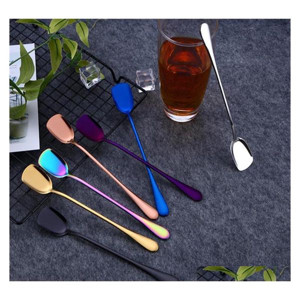 

eco spoon long handle spoon shovel design pvd plated stainless steel gold tea spoon 7 qylujp pets2010