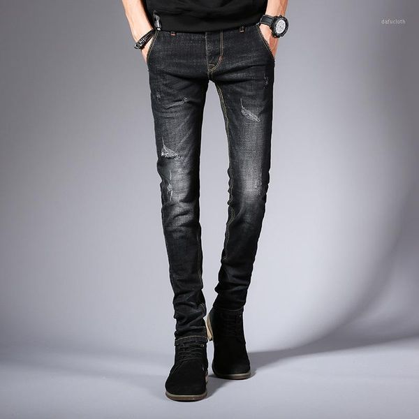 

casual spring autumn rapped strech nice skinny jeans men1, Blue
