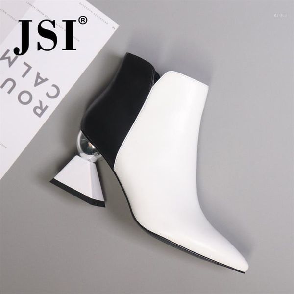 

boots jsi ankle women genuine leather winter black white manual fashion keep warm shoes high jc4281