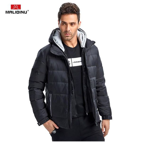 

men's down & parkas malidinu 2021 men jacket winter jackets coat brand 70%white duck thick parka detachable hood, Black