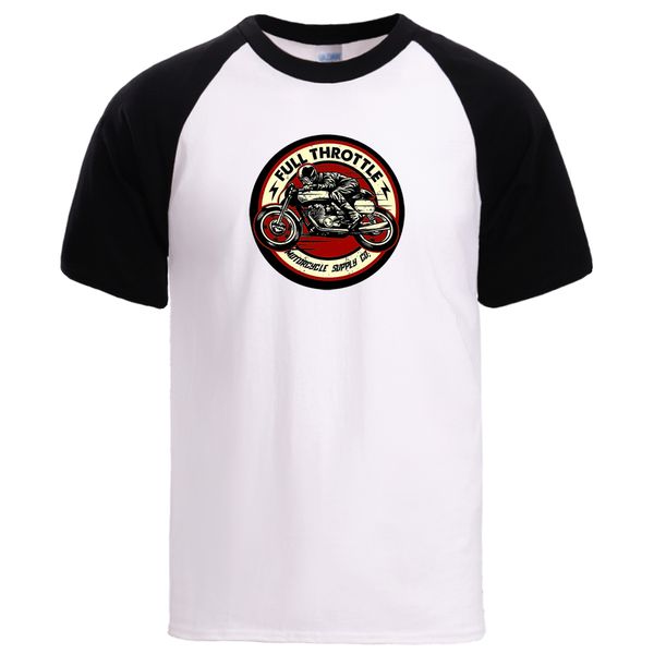 

full throttle cafe racer rockabilly biker mens summer short sleeve raglan swear casual tee hooded sweatshirt hoodie men t shirt