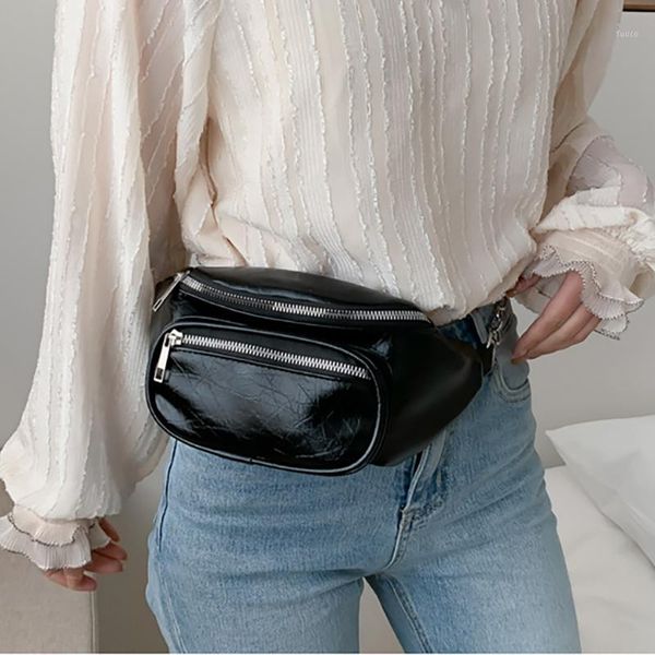 

waist bags women's bag fanny pack solid pu leather belt hips kindey female zipper small amount chest phone purse crossbody bags1