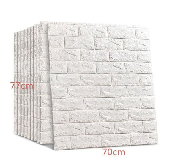 

70*77 3d brick wall stickers diy self adhensive decor foam waterproof wall covering wallpaper for tv background jllgaf home003