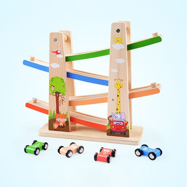 

wooden glider track trolley children fun baby glider wooden toy q0115
