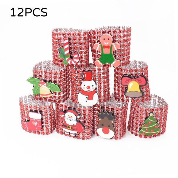 

12pcs napkin buckle christmas napkin rings santa buckles holders for dining table holiday decorations