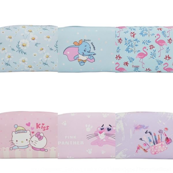 

1c63o cute cartoon storage bagcosmetic bagcross pattern pu cosmetic printing bag fashion storage capacity large bag mt4sy
