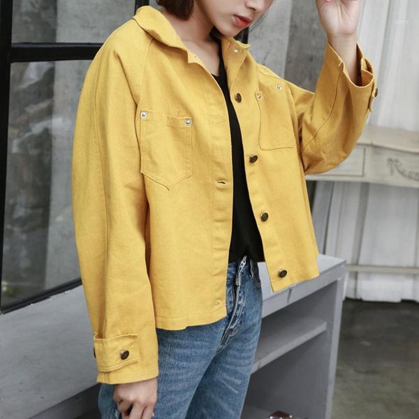 

new spring autumn harajuku women jackets streetwear student turn-down collar pockets jackets fashion slim female outwears1, Black;brown