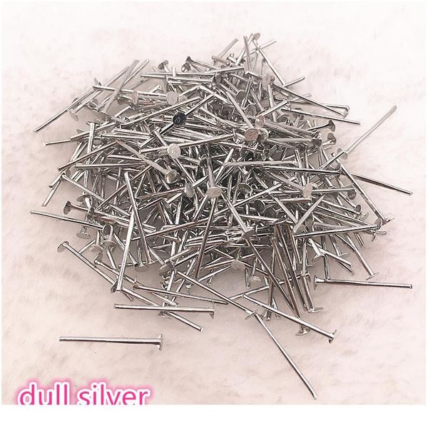 

new 100pcs/lot 30mm flat head pins dia 0.6-0.8mm gold/silver/bronze head pins for jewelry making acc qylfap