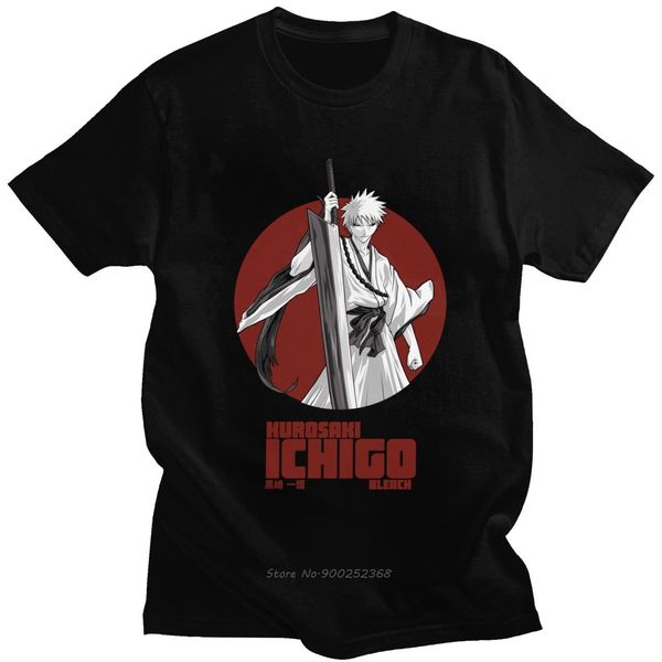 

ichigo kurosaki for men pre shrunk urban round neck short sleeve bleach anime manga fitted harajuku hoodie designers t shirts sweatshirt