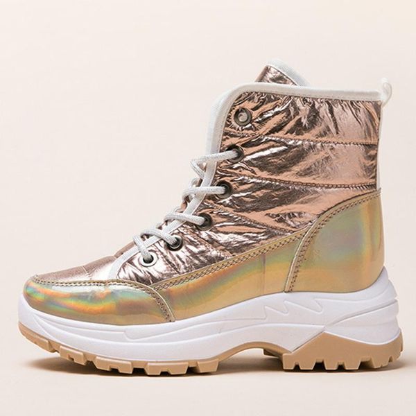 

2020 autumn snow female shoes winter female warm botas mujer women boots brand ladies shoes platform boots, Black