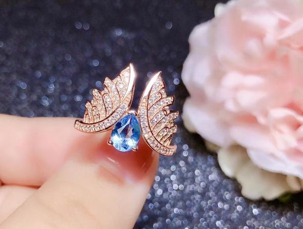 

cluster rings gift real and natural z ring wedding engagement pink fine jewelry wholesale 925 sliver, Golden;silver