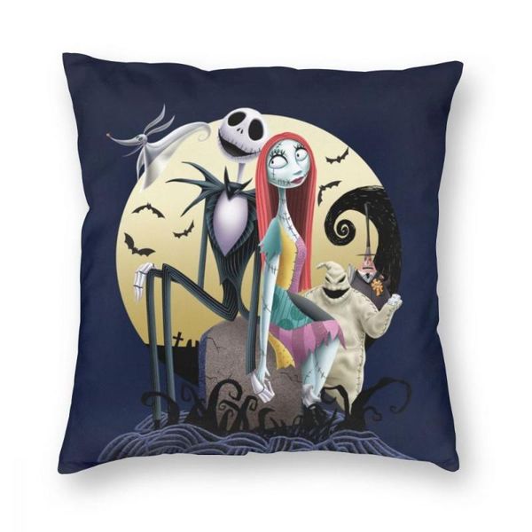 

jack skellington pattern throw pillow covers decorative bedroom livingroom sofa square pillows case