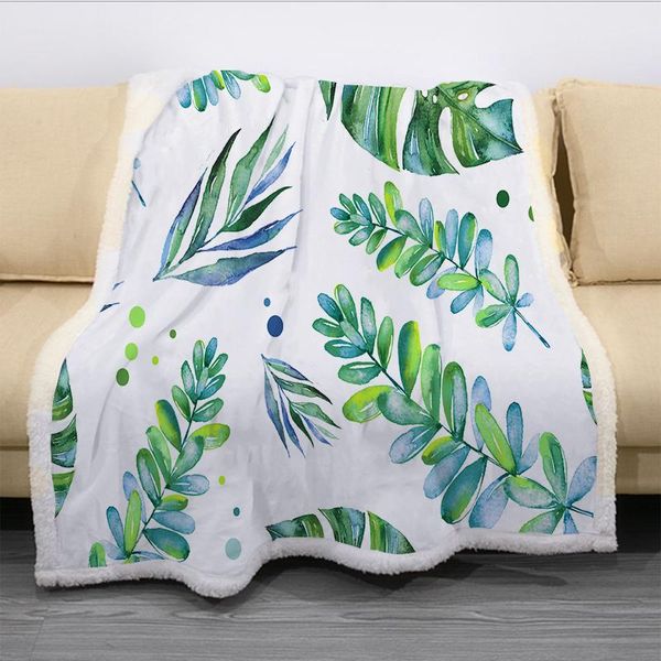 

blankets leaf 3d printed sherpa fleece blanket on the sofa bed funny animals throw soft home bedspread travel camping bedding