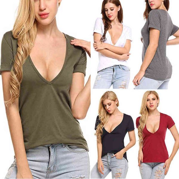 

2022 solid casual slim fit women's t-shirt, White