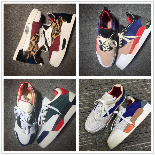 

fashion designer red bottom skate trainers man woman sports flats skateboarding red sole sneakers aurelien low casual shoes size#38-45, Black