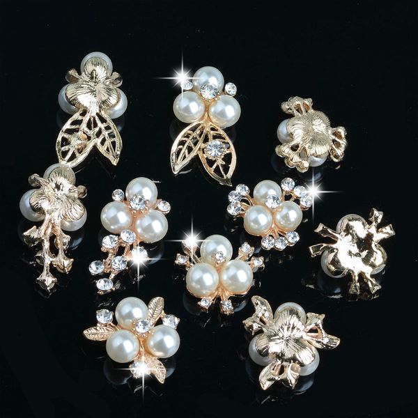 

10 шт diamante rhinestone кристалл pearl украшательства кнопки для diy craft