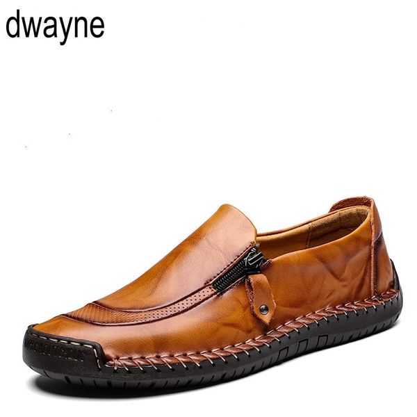 

new big size 38-48 men casual shoes loafers autumn winter mens moccasins shoes genuine leather men's flats hjn89, Black