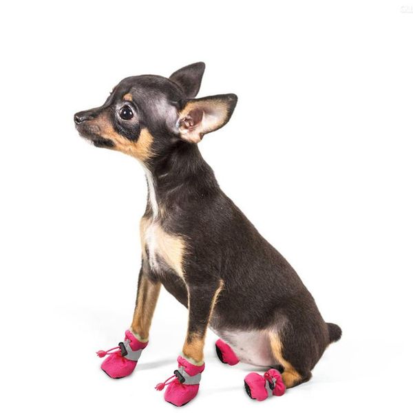 

4pcs waterproof winter pet dog shoes anti-slip rain snow boots footwear thick warm for small cats dogs puppy dog socks bbywvw